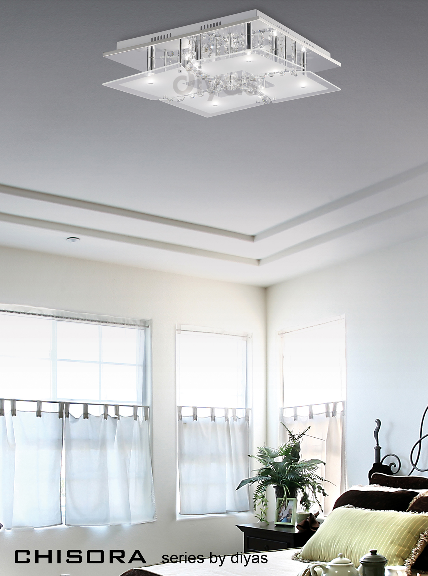 Chisora Crystal Ceiling Lights Diyas Flush Crystal Fittings Chisora Crystal Ceiling Lights Diyas Flush Crystal Fittings
